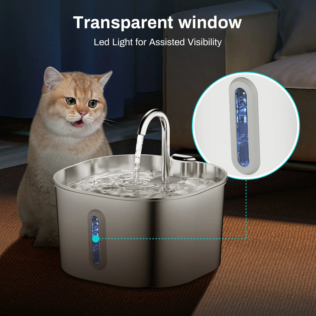 Stainless Steel Cat Water Fountain (2.2L)
