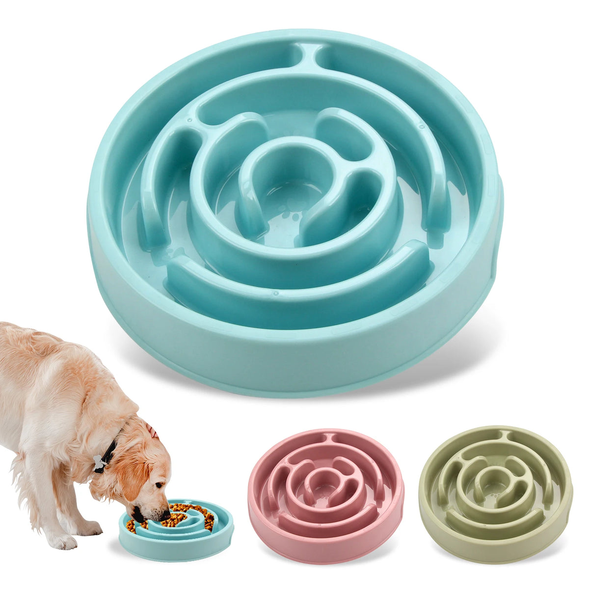 Non-Slip Slow Feeder Dog Bowl
