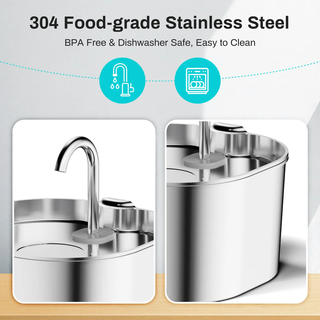 Stainless Steel Cat Water Fountain (2.2L)